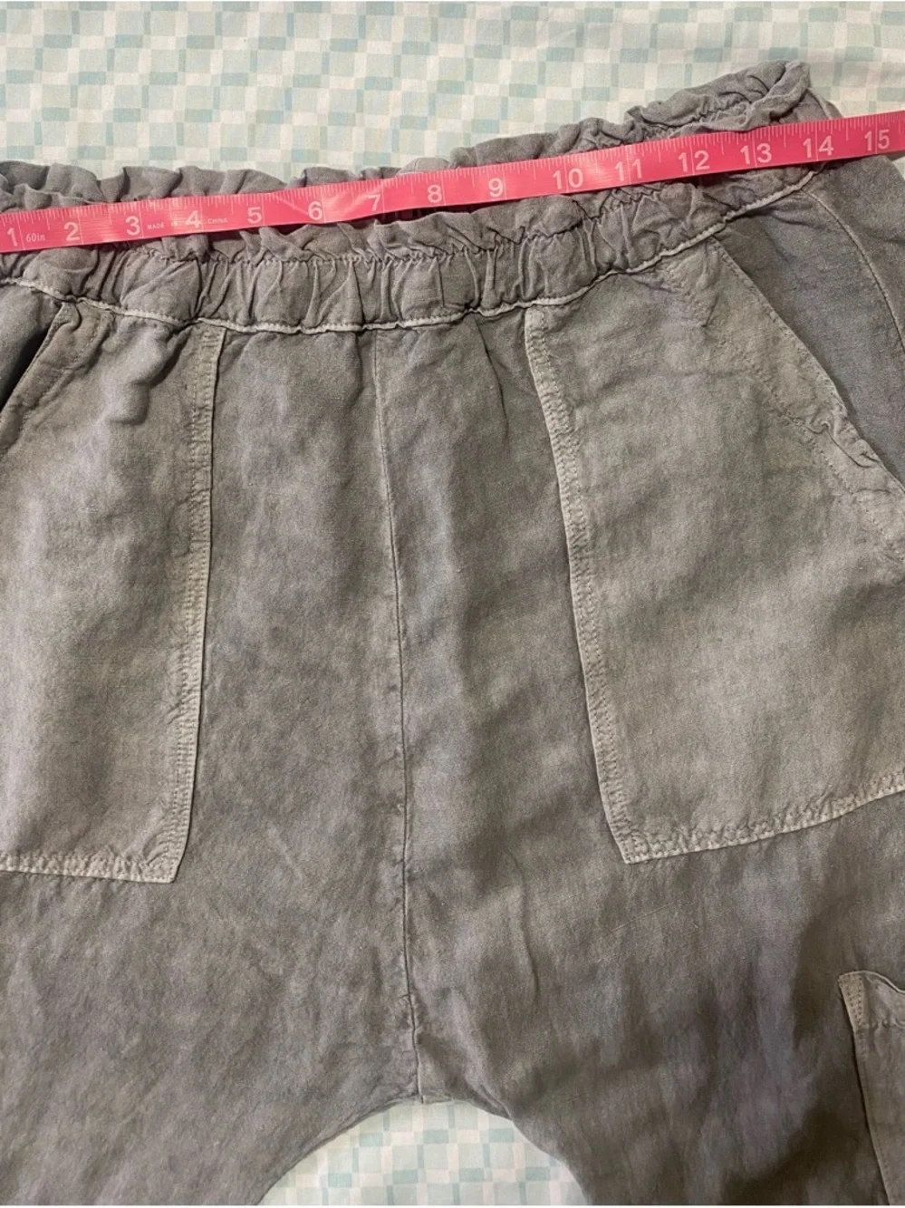 NSF Cargo Linen Blend Pants with Elastic Waist size M